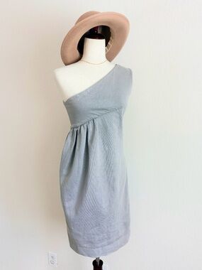 Chloe Grey Cotton One Shoulder Dress